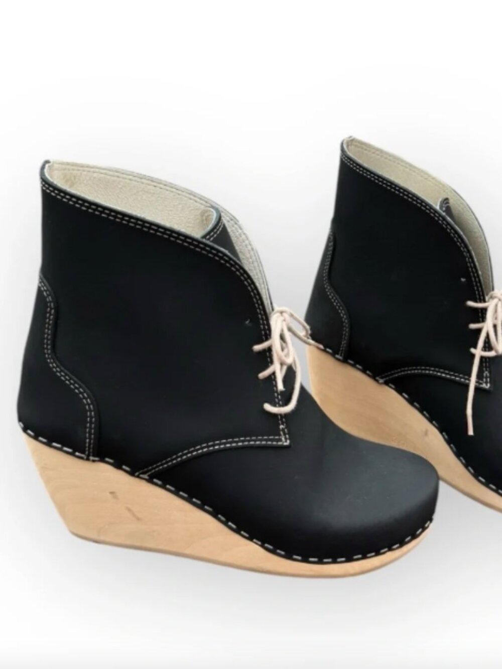 NEW! MAGUBA 8.5 Handcrafted Leather Wooden Clog Booties Ankle Boots